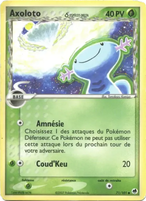 Carte Pokémon Axoloto δ 071/101, extension EX Île des Dragons