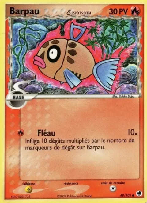 Carte Pokémon Barpau δ 049/101, extension EX Île des Dragons