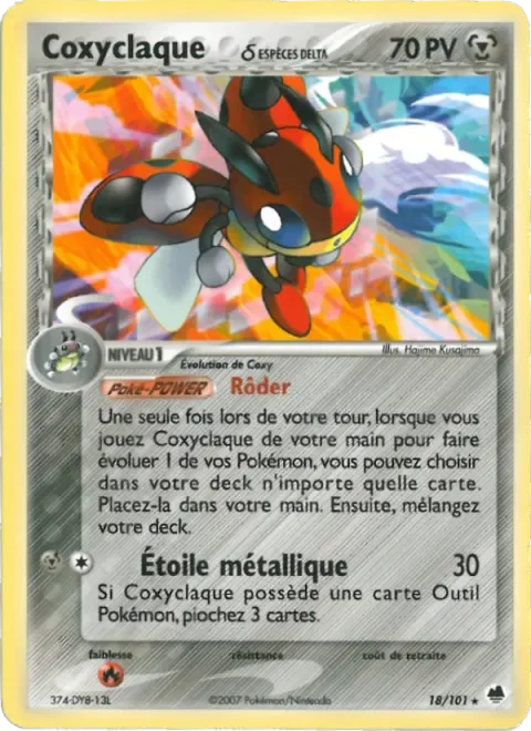 Carte Pokémon Coxyclaque δ 018/101, extension EX Île des Dragons