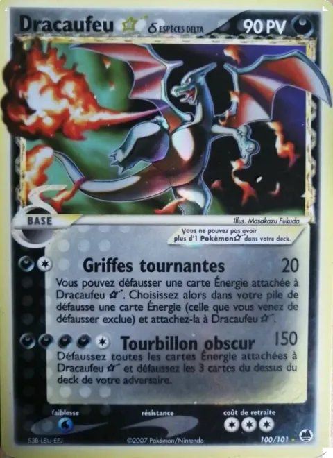 Carte Pokémon Dracaufeu ☆ δ 100/101, extension EX Île des Dragons