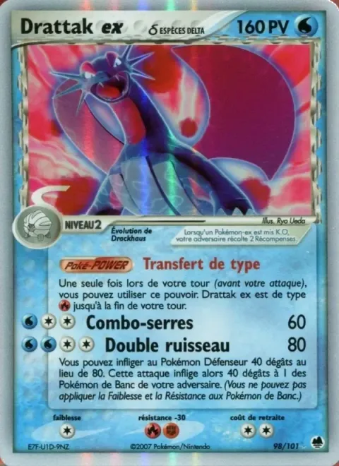 Carte Pokémon Drattak ex δ 098/101, extension EX Île des Dragons