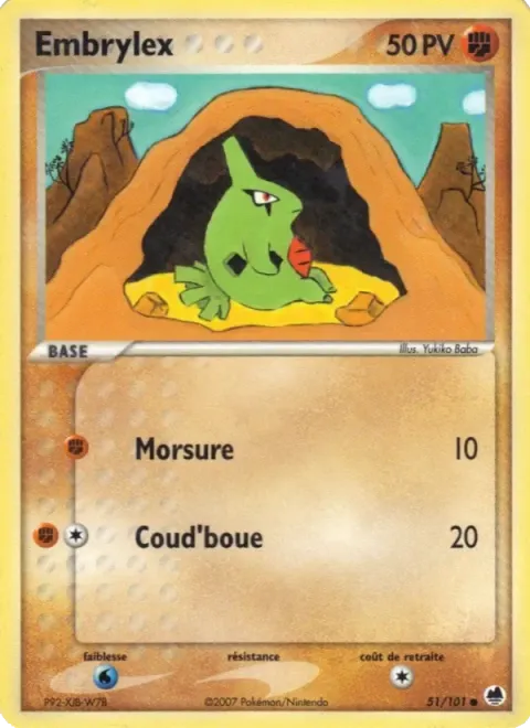 Carte Pokémon Embrylex 051/101, extension EX Île des Dragons