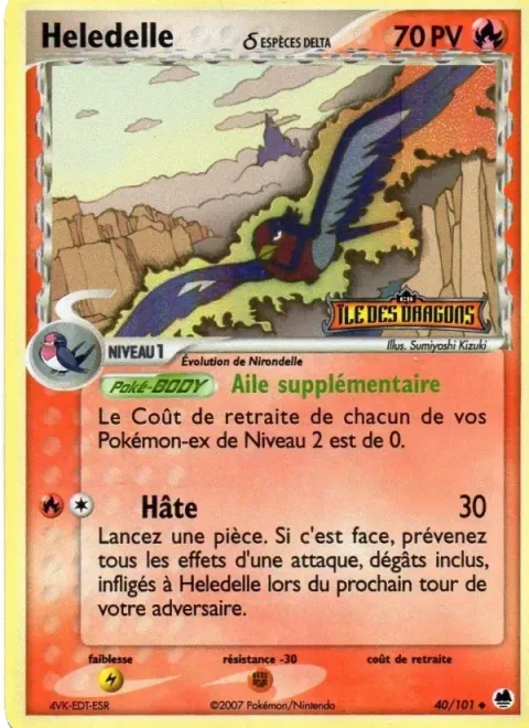 Carte Pokémon Heledelle δ 040/101, extension EX Île des Dragons
