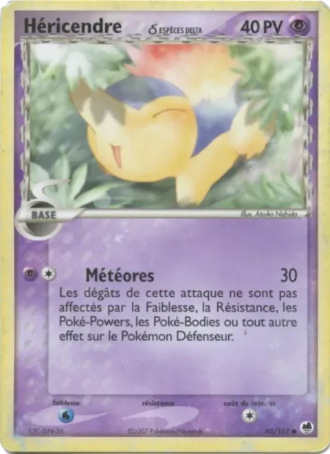 Carte Pokémon Héricendre δ 045/101, extension EX Île des Dragons