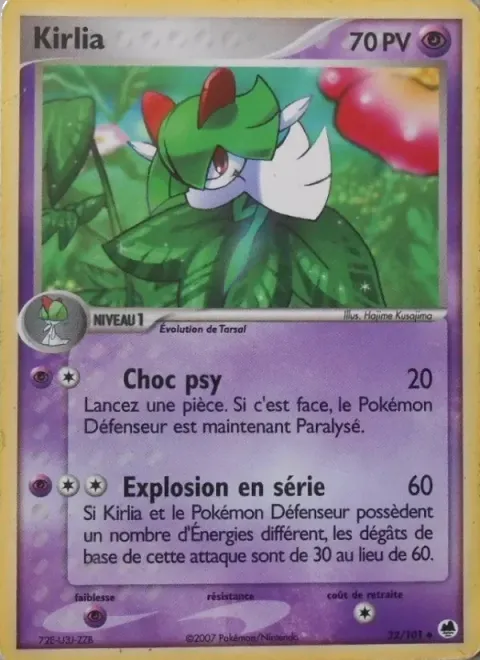 Carte Pokémon Kirlia 032/101, extension EX Île des Dragons