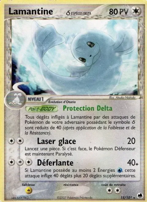 Carte Pokémon Lamantine δ 015/101, extension EX Île des Dragons