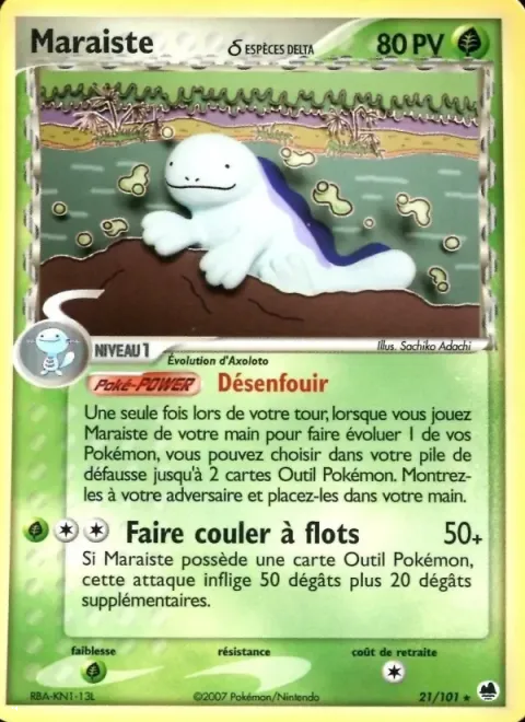 Carte Pokémon Maraiste δ 021/101, extension EX Île des Dragons