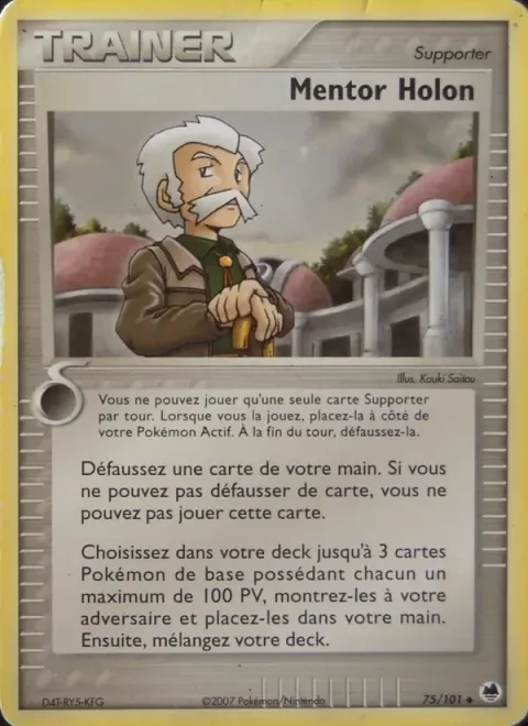 Carte Pokémon Mentor Holon 075/101, extension EX Île des Dragons