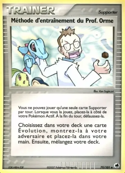 Carte Pokémon Méthode d’entraînement du Prof. Orme 079/101, extension EX Île des Dragons