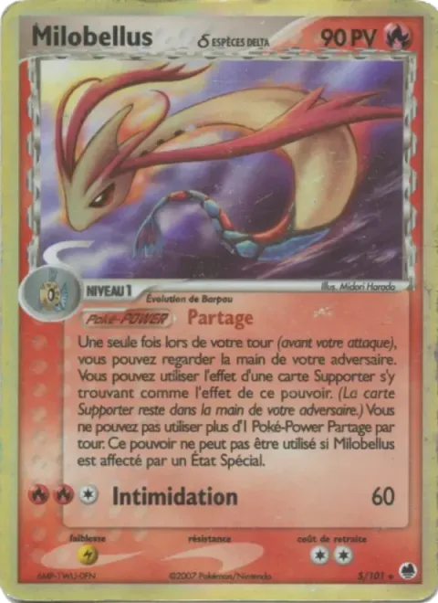 Carte Pokémon Milobellus δ 005/101, extension EX Île des Dragons