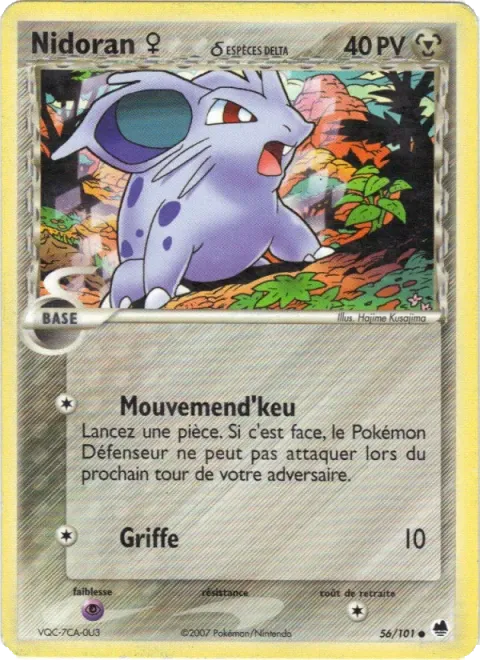 Carte Pokémon Nidoran ♀ δ 056/101, extension EX Île des Dragons