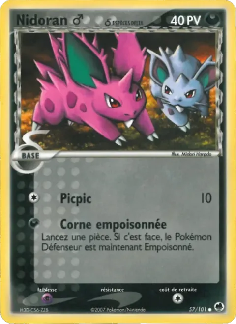 Carte Pokémon Nidoran ♂ δ 057/101, extension EX Île des Dragons