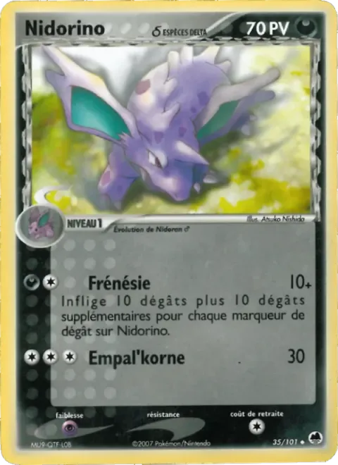 Carte Pokémon Nidorino δ 035/101, extension EX Île des Dragons