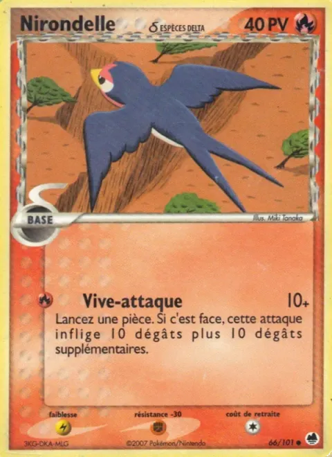 Carte Pokémon Nirondelle δ 066/101, extension EX Île des Dragons