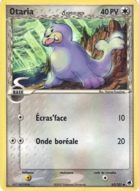 Carte Pokémon Otaria δ 062/101, extension EX Île des Dragons