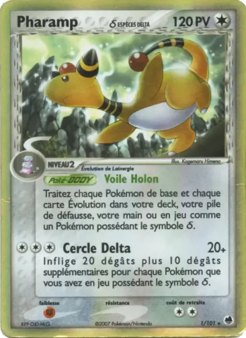 Carte Pokémon Pharamp δ 001/101, extension EX Île des Dragons