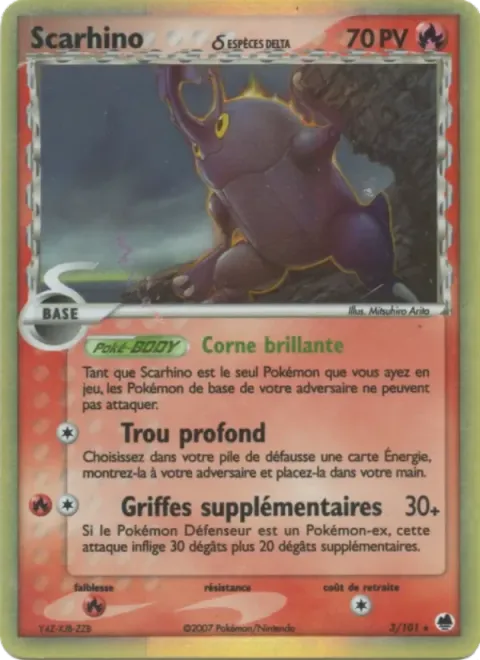Carte Pokémon Scarhino δ 003/101, extension EX Île des Dragons