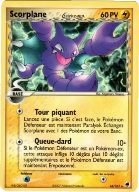 Carte Pokémon Scorplane δ 016/101, extension EX Île des Dragons