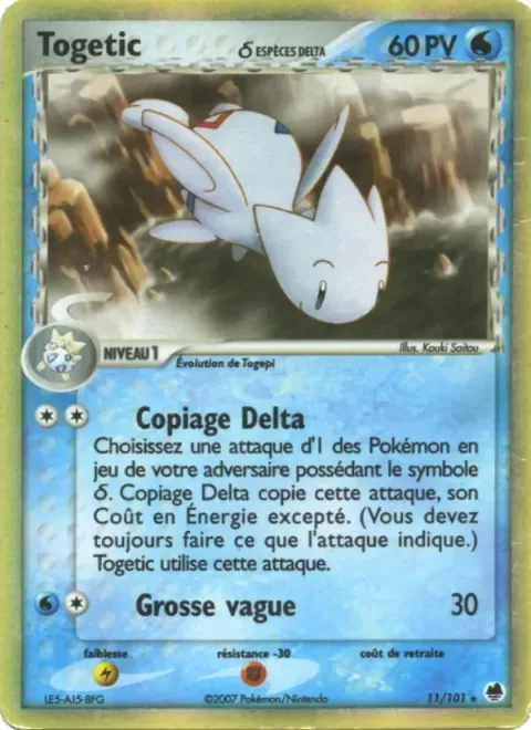 Carte Pokémon Togetic δ 011/101, extension EX Île des Dragons