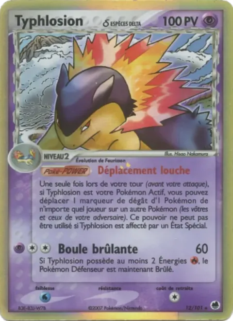Carte Pokémon Typhlosion δ 012/101, extension EX Île des Dragons