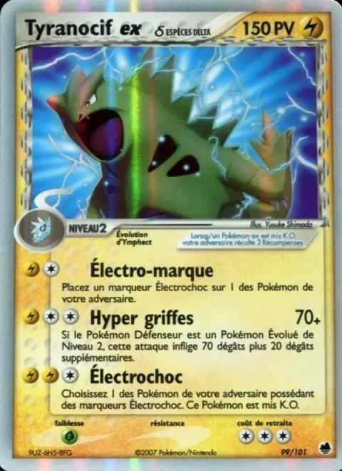 Carte Pokémon Tyranocif ex δ 099/101, extension EX Île des Dragons