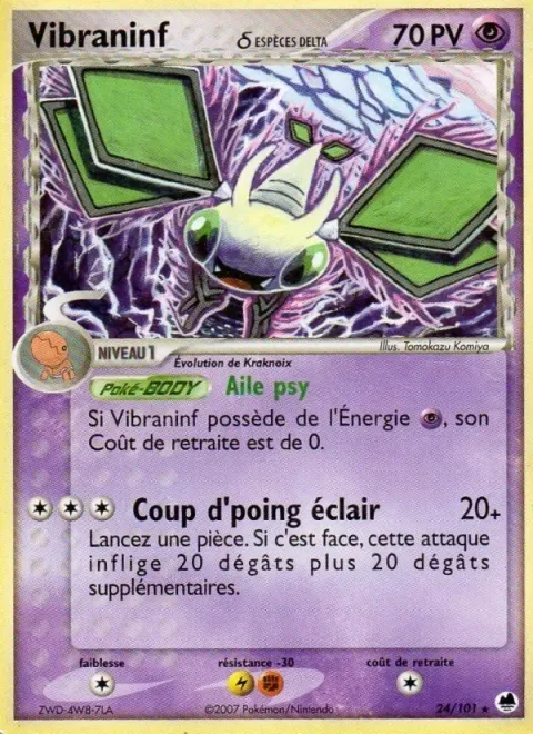 Carte Pokémon Vibraninf δ 024/101, extension EX Île des Dragons