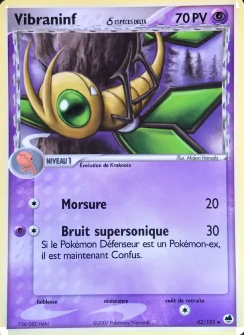 Carte Pokémon Vibraninf δ 042/101, extension EX Île des Dragons