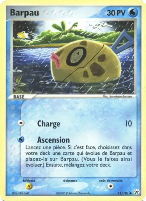 Carte Pokémon Barpau 061/101, extension EX Légendes Oubliées