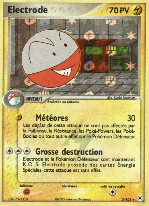 Carte Pokémon Électrode 005/101, extension EX Légendes Oubliées