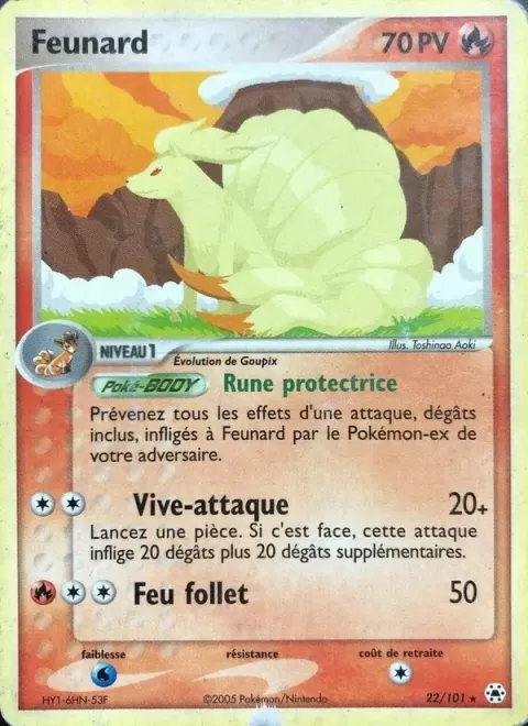Carte Pokémon Feunard 022/101, extension EX Légendes Oubliées