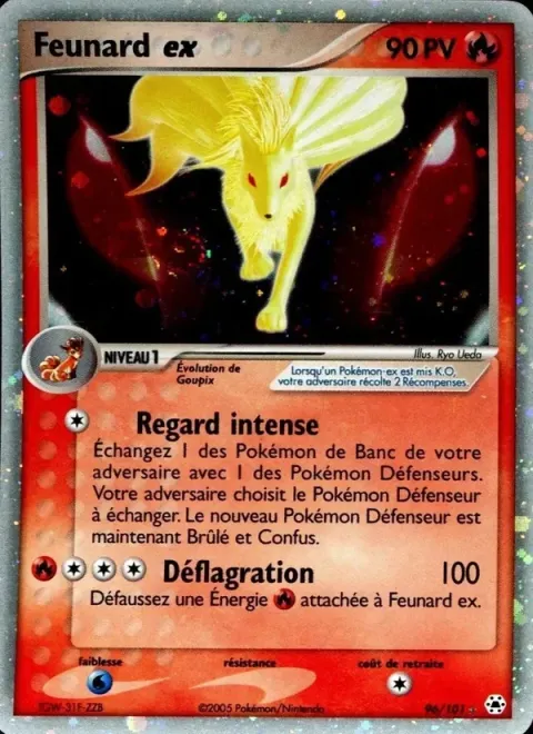 Carte Pokémon Feunard ex 096/101, extension EX Légendes Oubliées