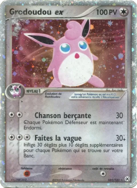 Carte Pokémon Grodoudou ex 101/101, extension EX Légendes Oubliées