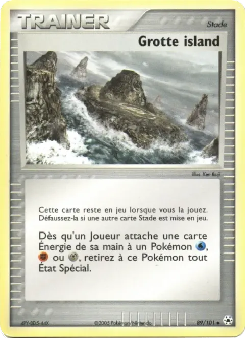 Carte Pokémon Grotte island 089/101, extension EX Légendes Oubliées