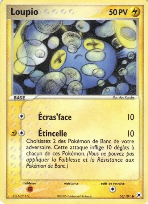 Carte Pokémon Loupio 056/101, extension EX Légendes Oubliées