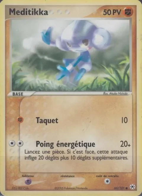 Carte Pokémon Méditikka 066/101, extension EX Légendes Oubliées