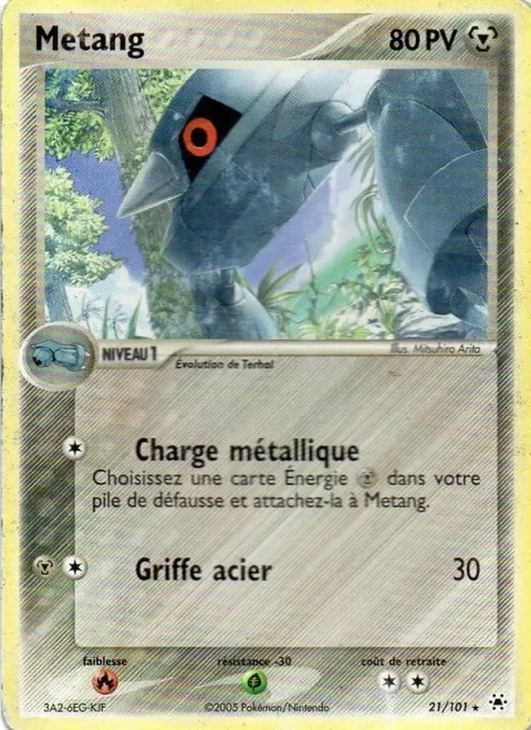 Carte Pokémon Métang 021/101, extension EX Légendes Oubliées