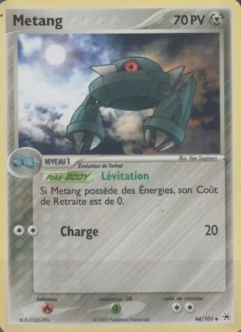 Carte Pokémon Métang 044/101, extension EX Légendes Oubliées