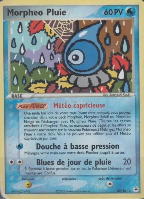 Carte Pokémon Morpheo Pluie 023/101, extension EX Légendes Oubliées