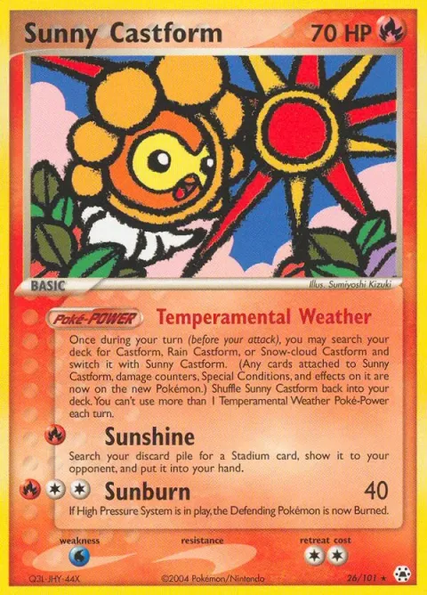 Carte Pokémon Morpheo Soleil 026/101, extension EX Légendes Oubliées