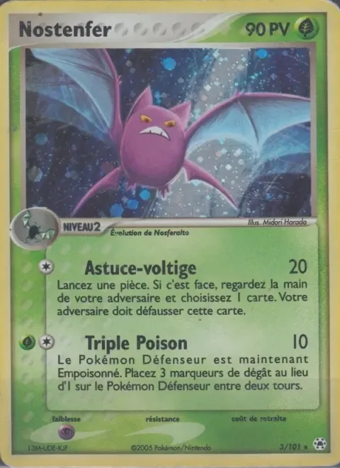 Carte Pokémon Nostenfer 003/101, extension EX Légendes Oubliées