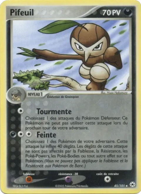 Carte Pokémon Pifeuil 045/101, extension EX Légendes Oubliées