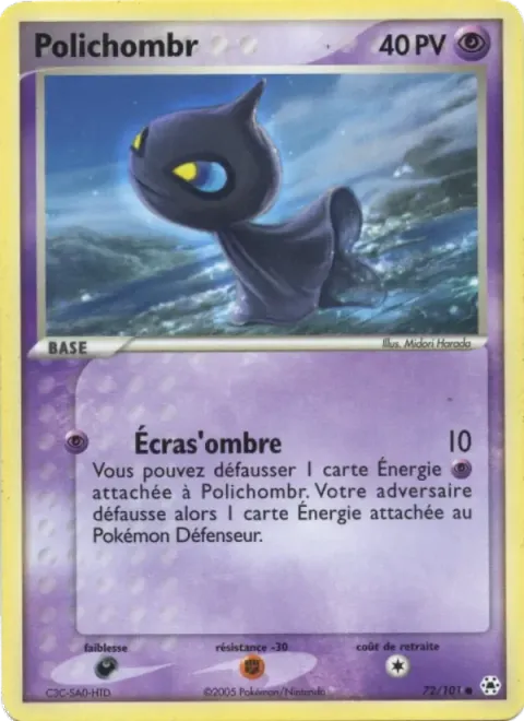Carte Pokémon Polichombr 072/101, extension EX Légendes Oubliées