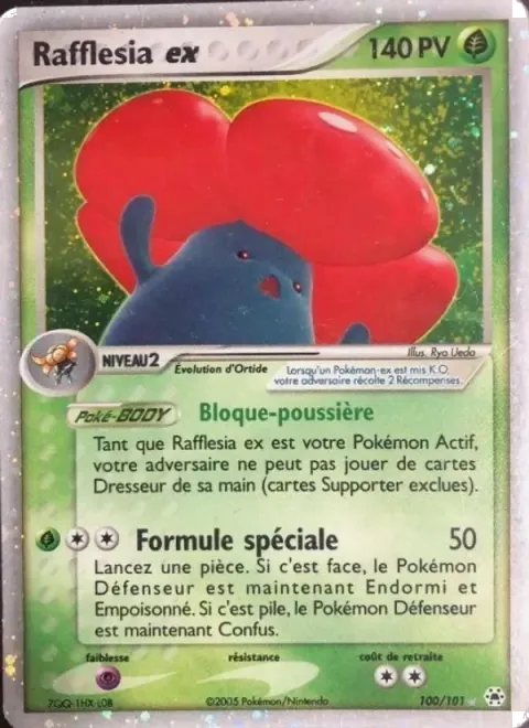 Carte Pokémon Rafflesia ex 100/101, extension EX Légendes Oubliées