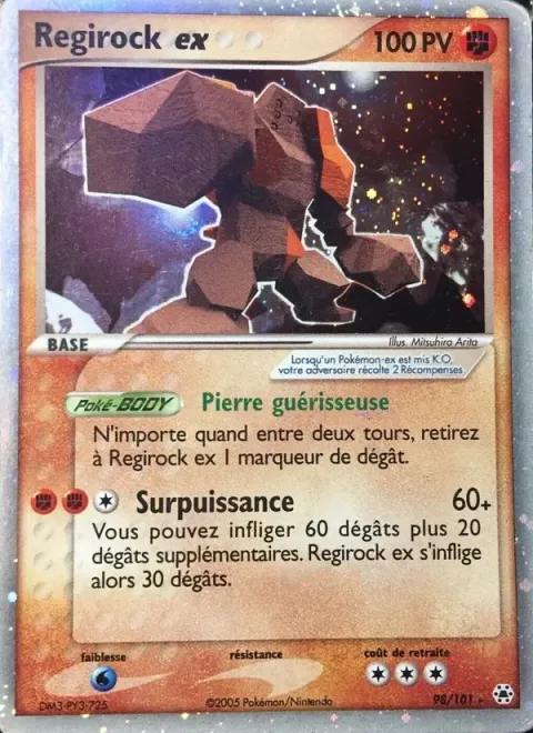 Carte Pokémon Regirock ex 098/101, extension EX Légendes Oubliées