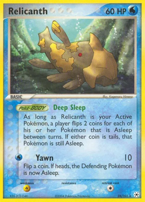 Carte Pokémon Relicanth 024/101, extension EX Légendes Oubliées