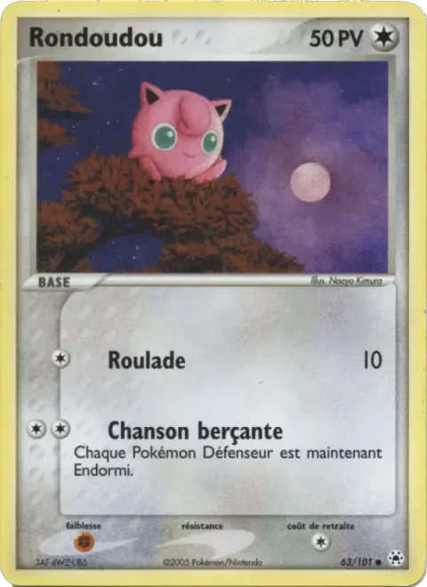 Carte Pokémon Rondoudou 063/101, extension EX Légendes Oubliées