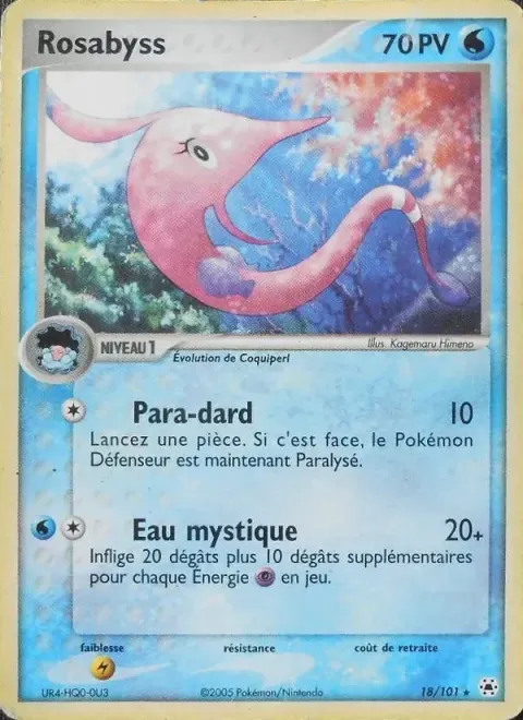 Carte Pokémon Rosabyss 018/101, extension EX Légendes Oubliées