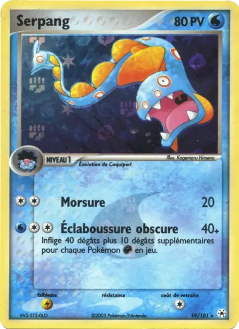Carte Pokémon Serpang 019/101, extension EX Légendes Oubliées