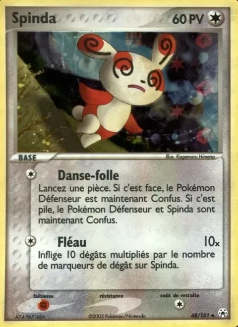 Carte Pokémon Spinda 048/101, extension EX Légendes Oubliées