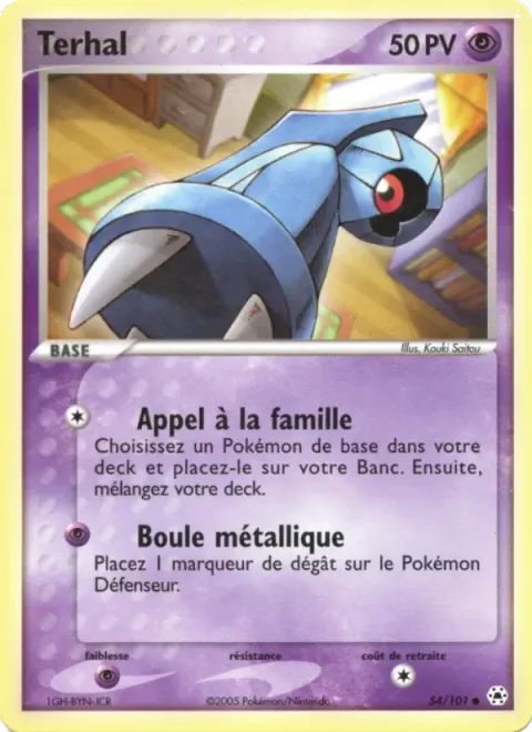 Carte Pokémon Terhal 054/101, extension EX Légendes Oubliées